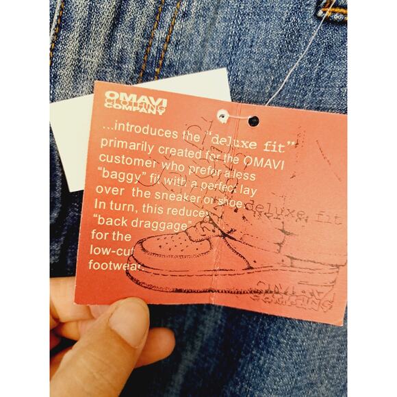 OMAVI NEW! DEADSTOCK! VINTAGE 90'S Baggy Med Wash Jeans Size 36 Streetwear - Picture 4 of 13